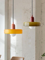 Bauhaus Colored Glass Pendant Light – Modern Artistic Glass Hanging Light