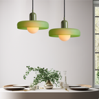Bauhaus Colorful Glass Pendant Light – Stained Glass Hanging Light 16