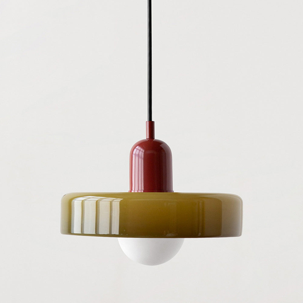 Bauhaus Colorful Glass Pendant Light – Stained Glass Hanging Light 18