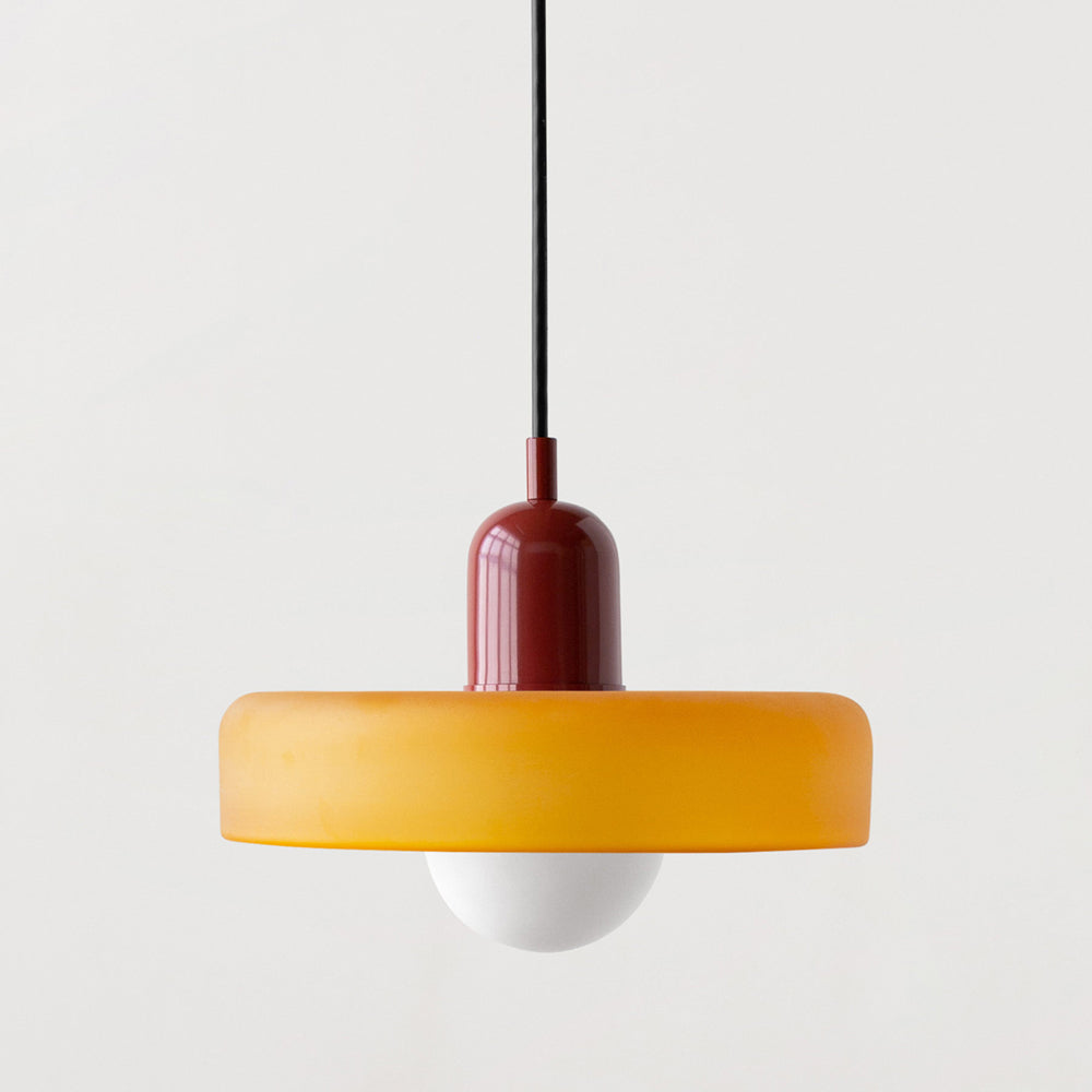 Bauhaus Colorful Glass Pendant Light – Stained Glass Hanging Light 19