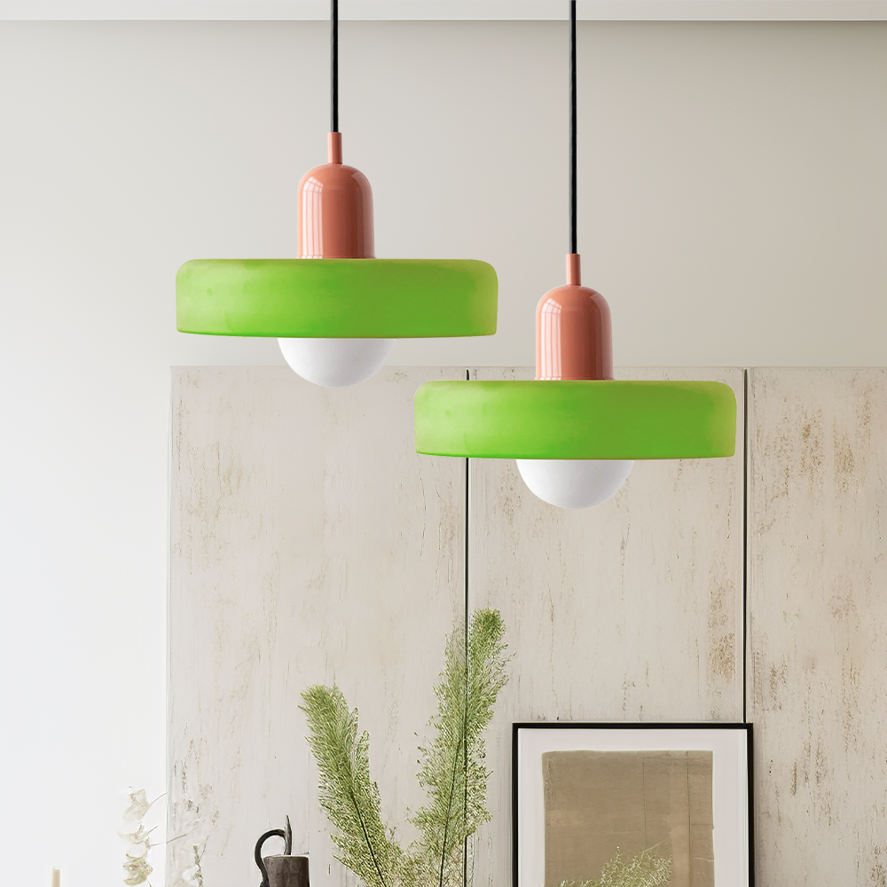 Bauhaus Colorful Glass Pendant Light – Stained Glass Hanging Light 8