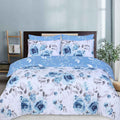 Blue Roses Print – 100% Cotton King Size Duvet Cover Set 0
