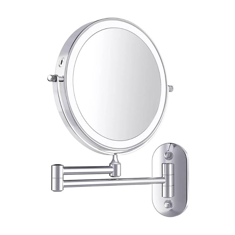 Chrome Silver – Rechargeable LED Vanity Mirror With Magnification 0