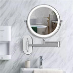 Chrome Silver – Rechargeable LED Vanity Mirror With Magnification 1