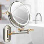 Chrome Silver – Rechargeable LED Vanity Mirror With Magnification 5