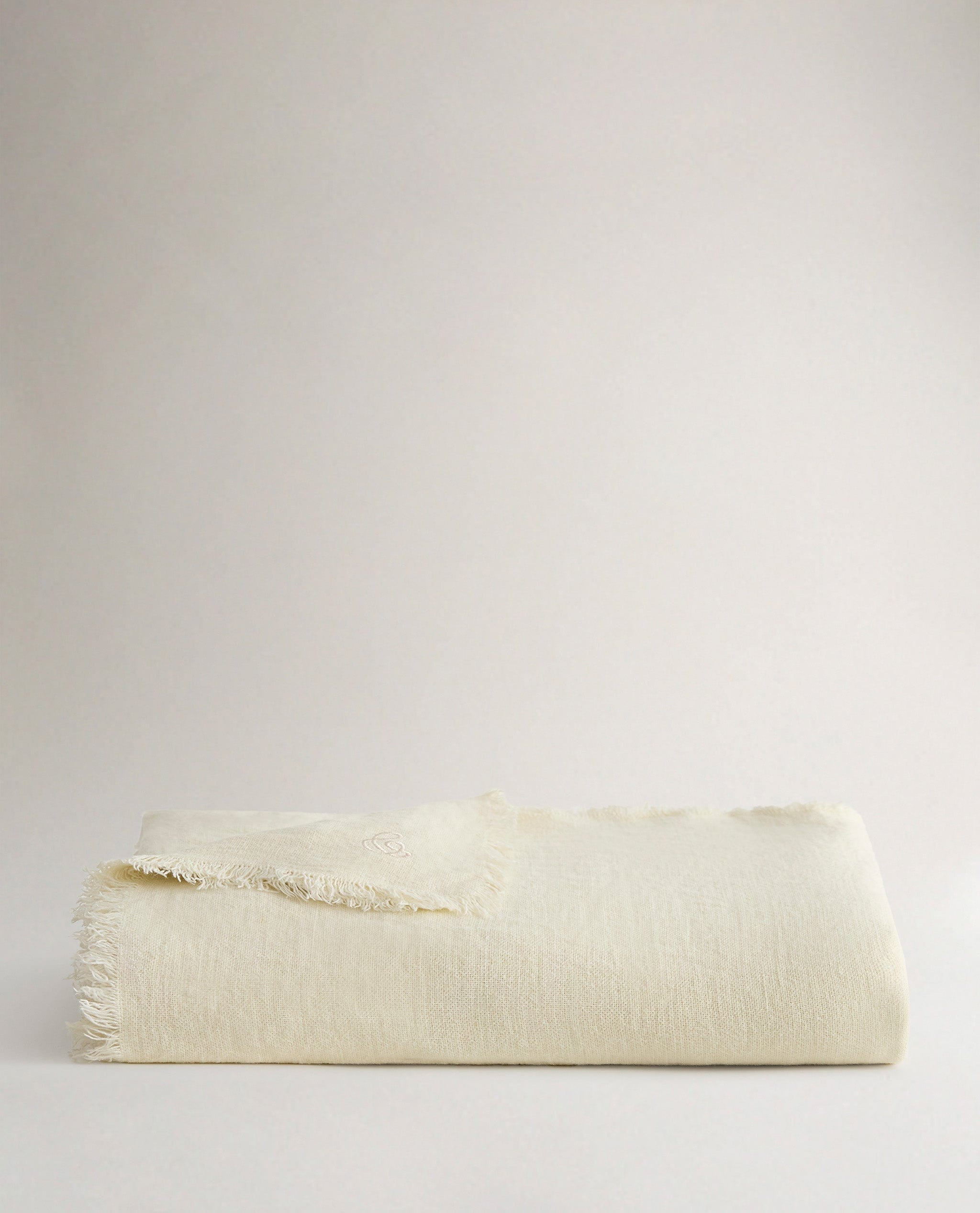 European Flax Linen Throw - Alabaster 0