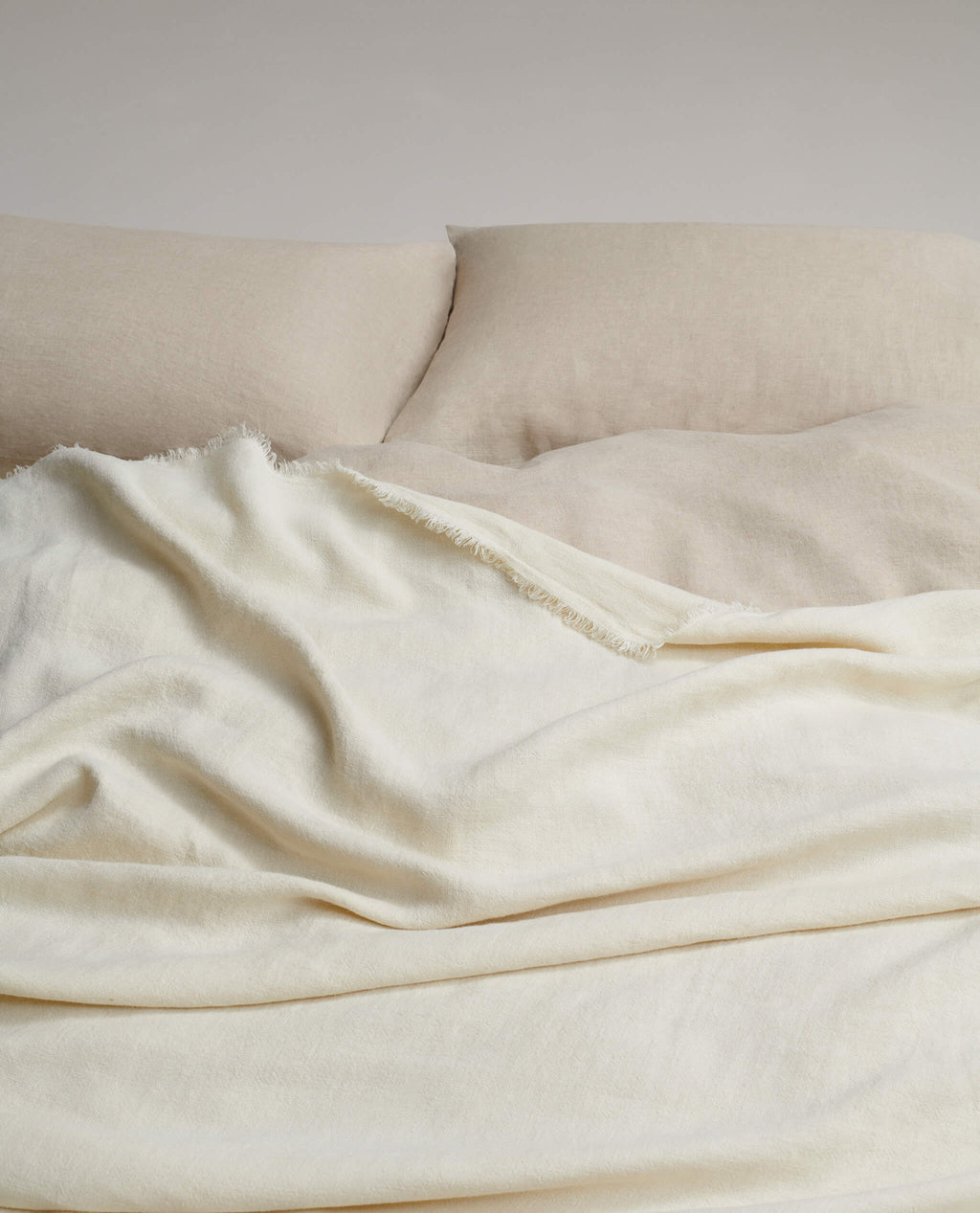 European Flax Linen Throw - Alabaster 4