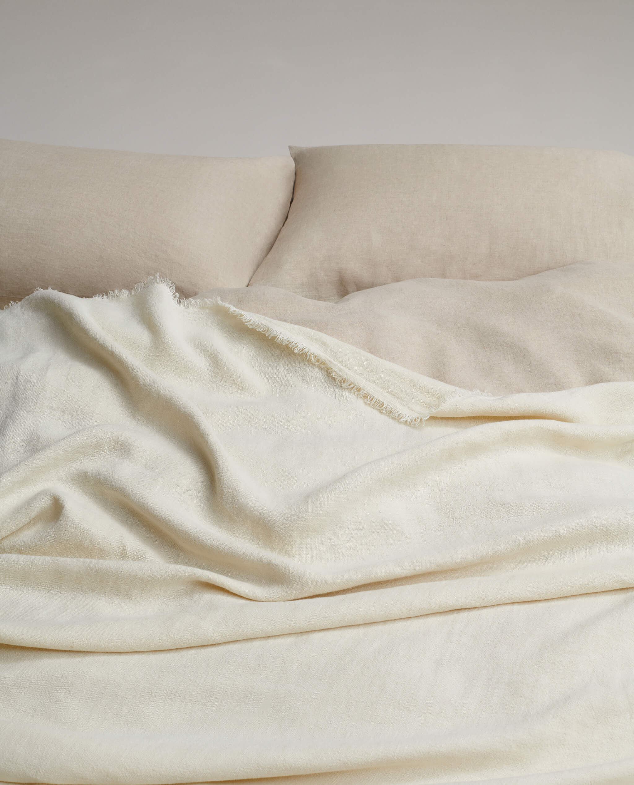 European Flax Linen Throw - Alabaster 4