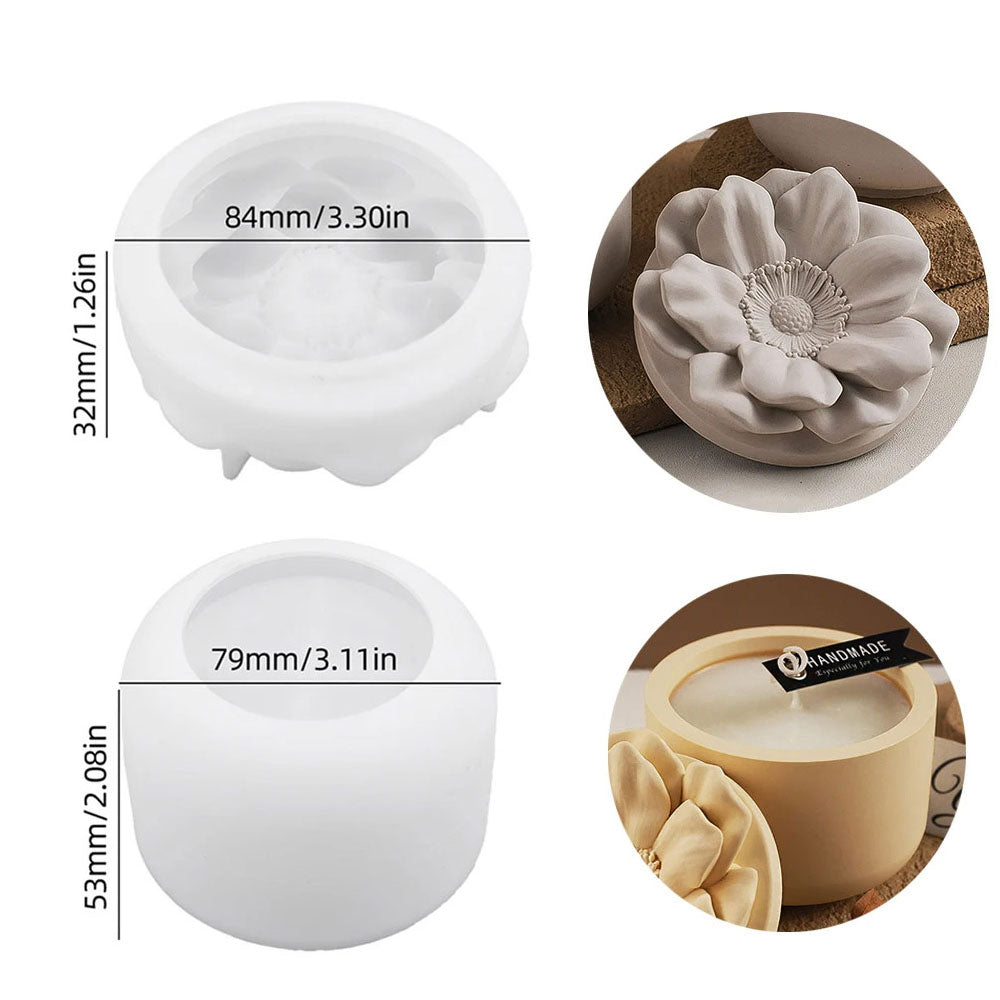 Floral Candle Cup Silicone Mold 0