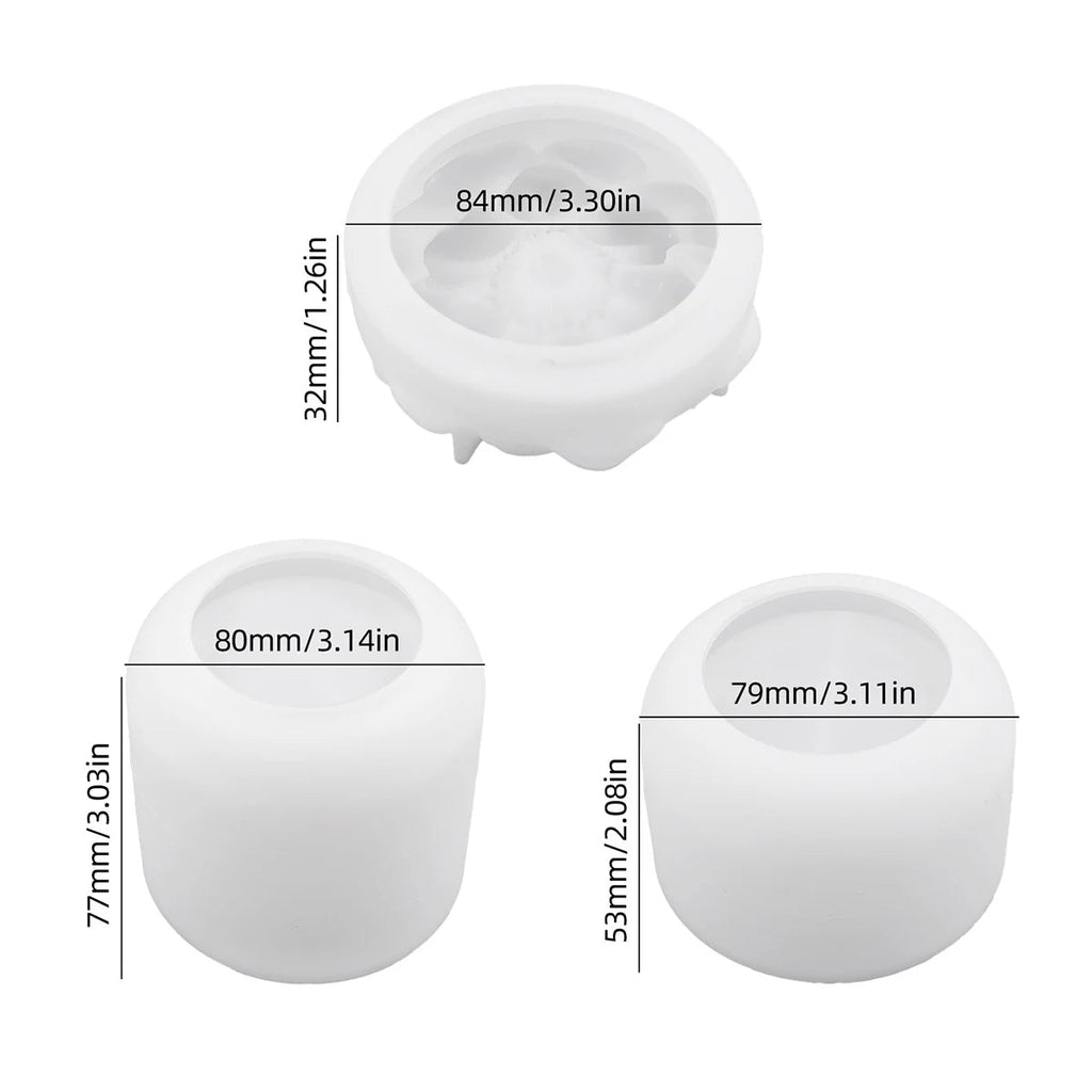 Floral Candle Cup Silicone Mold 5
