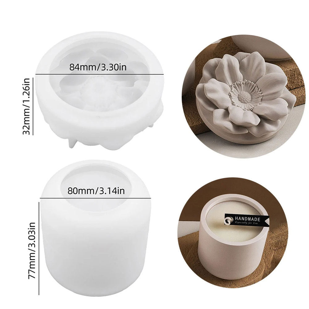 Floral Candle Cup Silicone Mold 9
