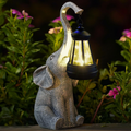 Gentle Elephant – Resin Solar Garden Lamp with Warm Glow 0