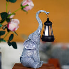 Gentle Elephant – Resin Solar Garden Lamp with Warm Glow 1