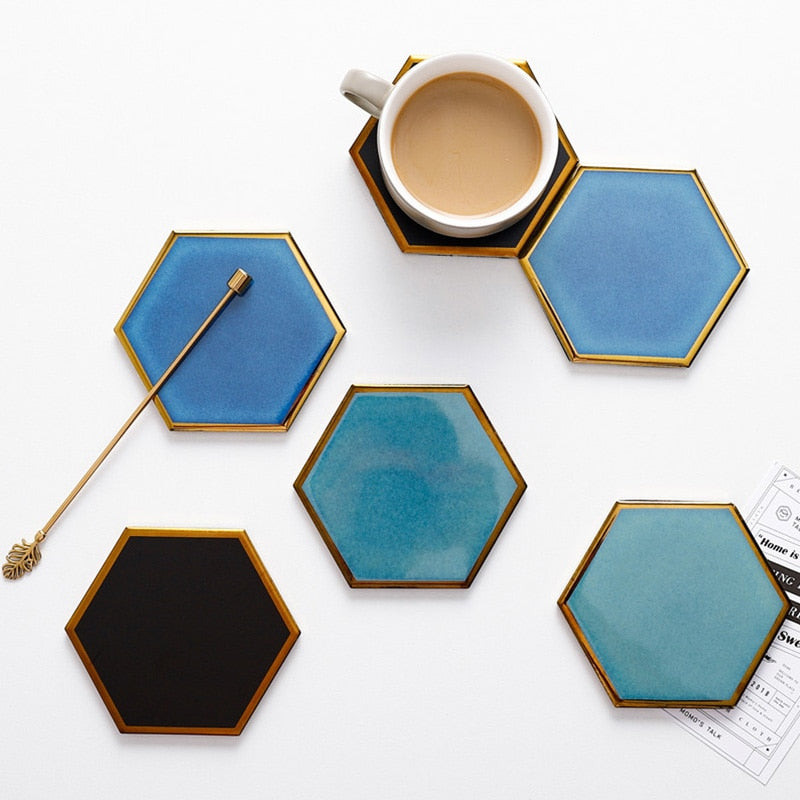 Hexacoast – Gold-Plated Coaster Set 3