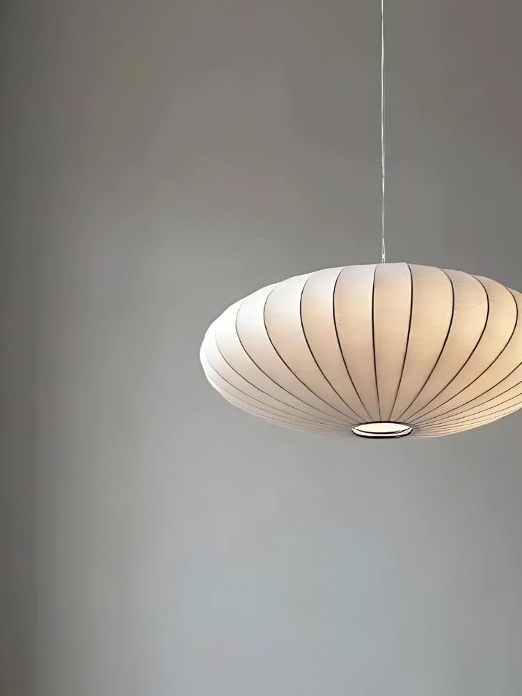 Japandi Silk Pendant Light – Luxurious Artificial Silk Hanging Light