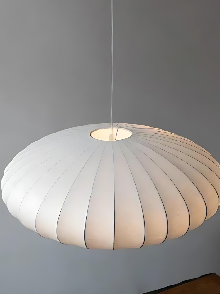 Japandi Silk Pendant Light – Luxurious Artificial Silk Hanging Light