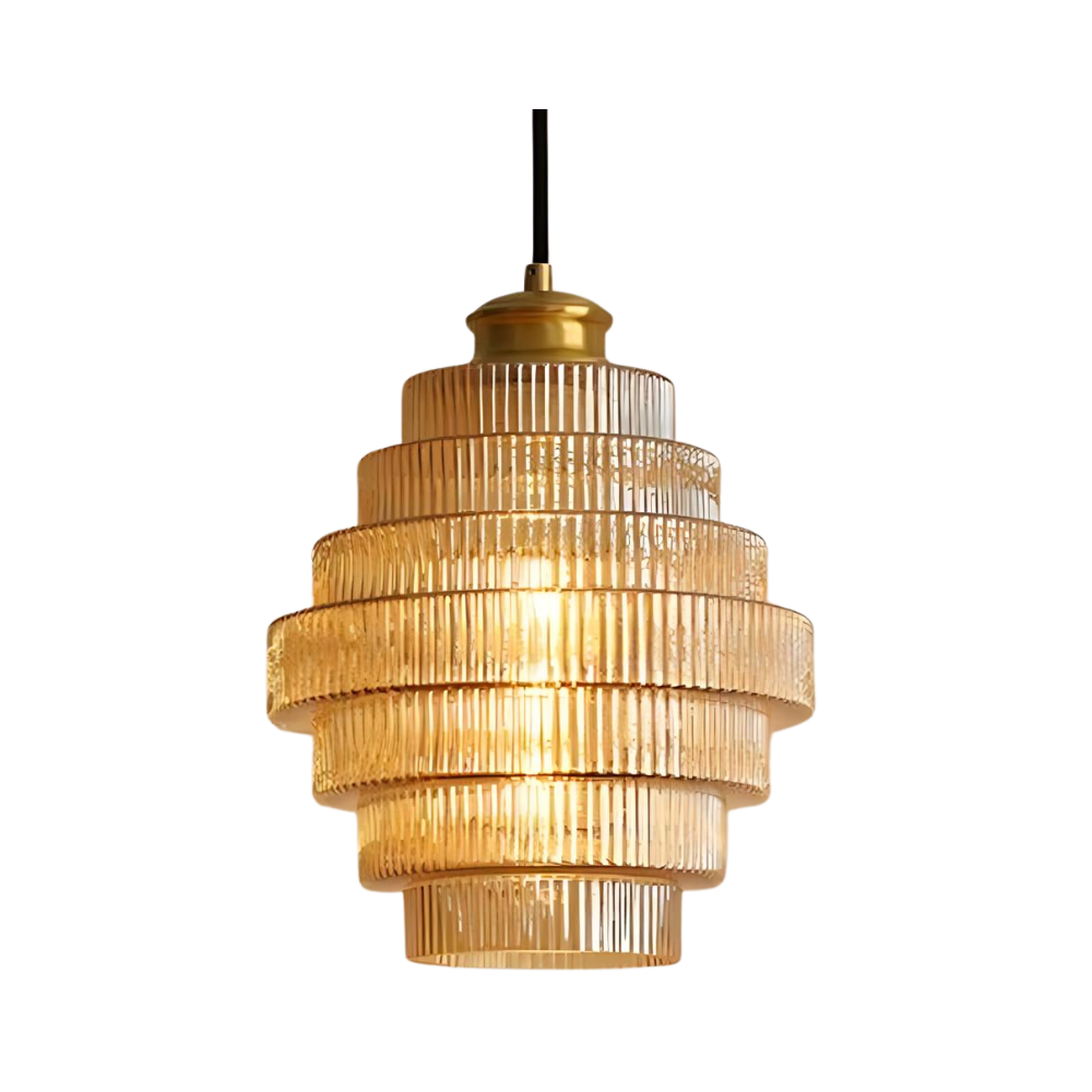 Clarette Glass Pendant – Cognac & Ash Finish