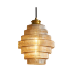 Clarette Glass Pendant – Cognac & Ash Finish