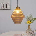 Clarette Glass Pendant – Cognac & Ash Finish