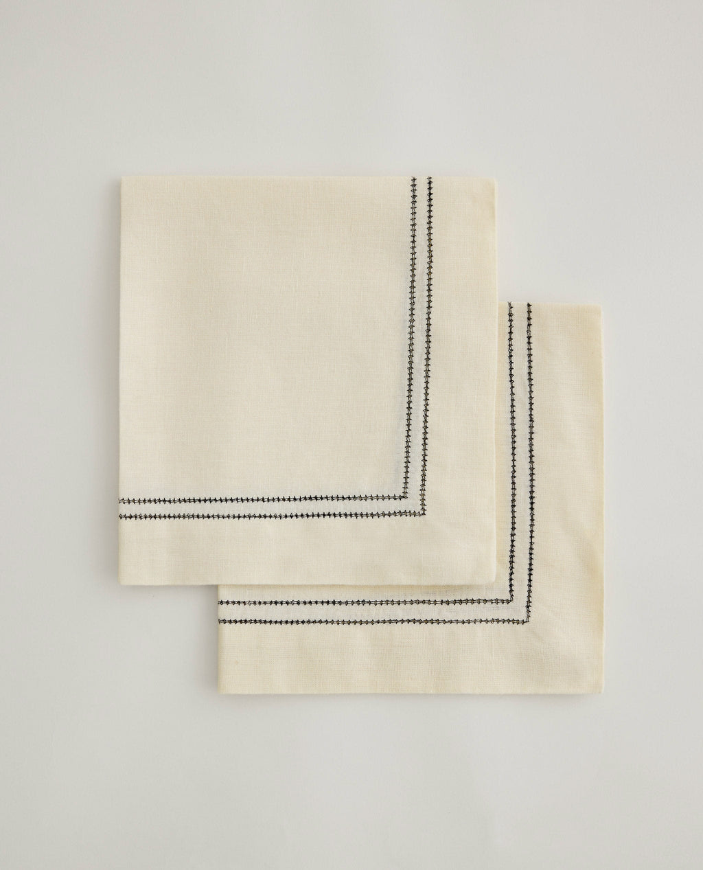 Linen Picotting Napkins (Set of 4) - Alabaster 0