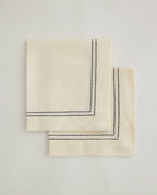 Linen Picotting Napkins (Set of 4) - Alabaster 0