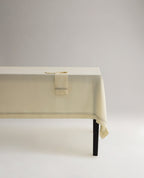Linen Picotting Table Cloth - Alabaster 0