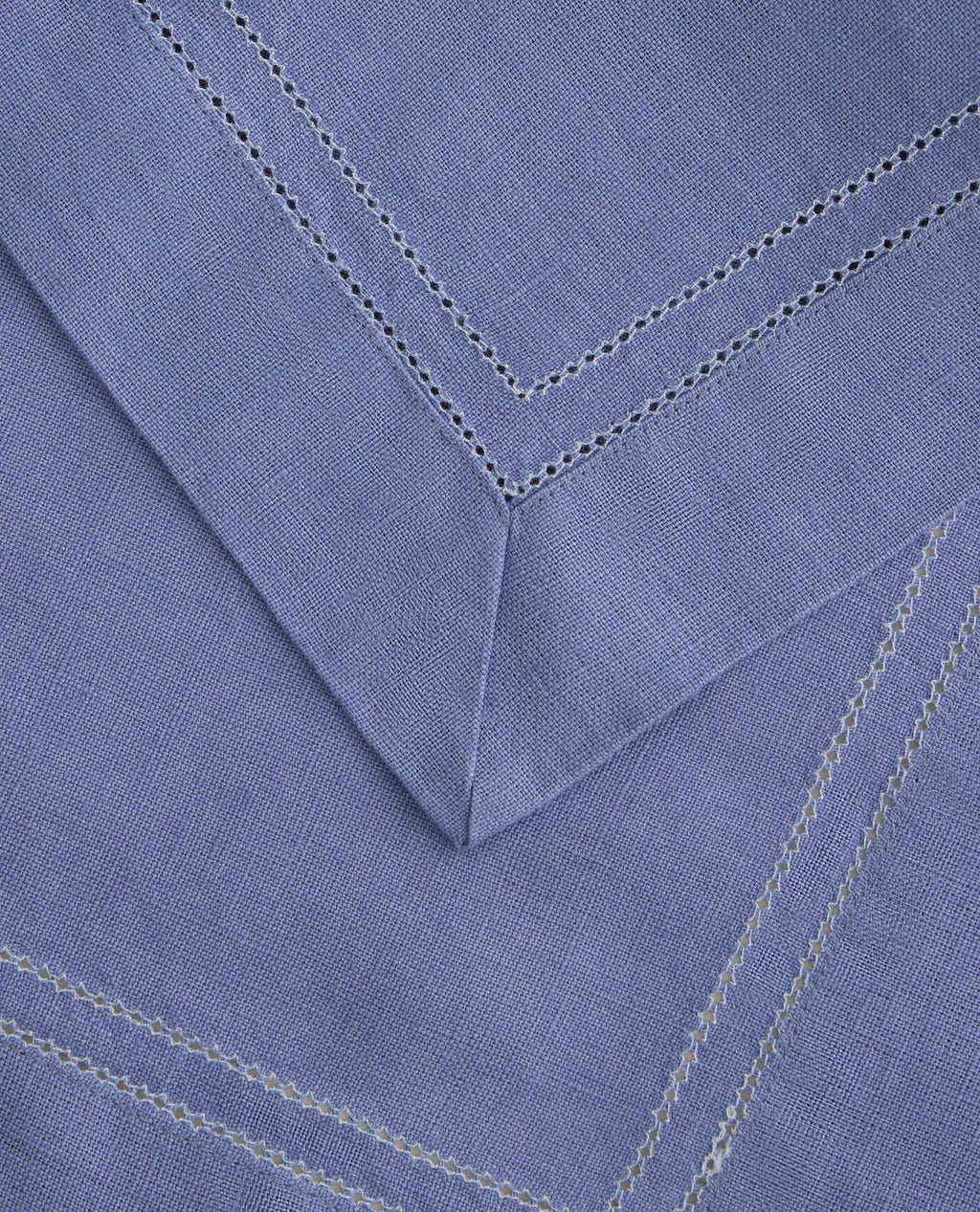 Linen Picotting Table Cloth - Denim Blue 2