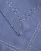 Linen Picotting Table Cloth - Denim Blue 2