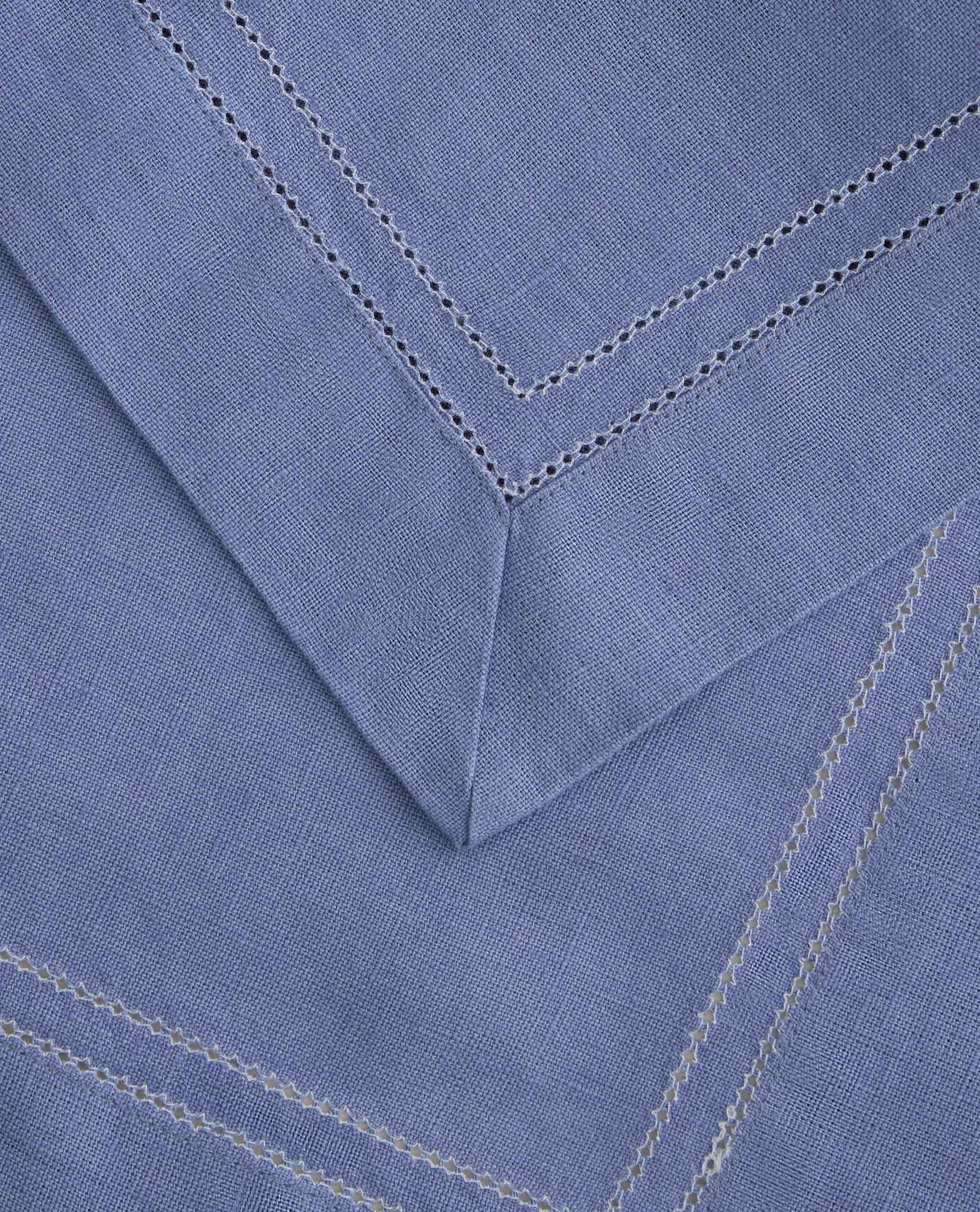 Linen Picotting Table Cloth - Denim Blue 2