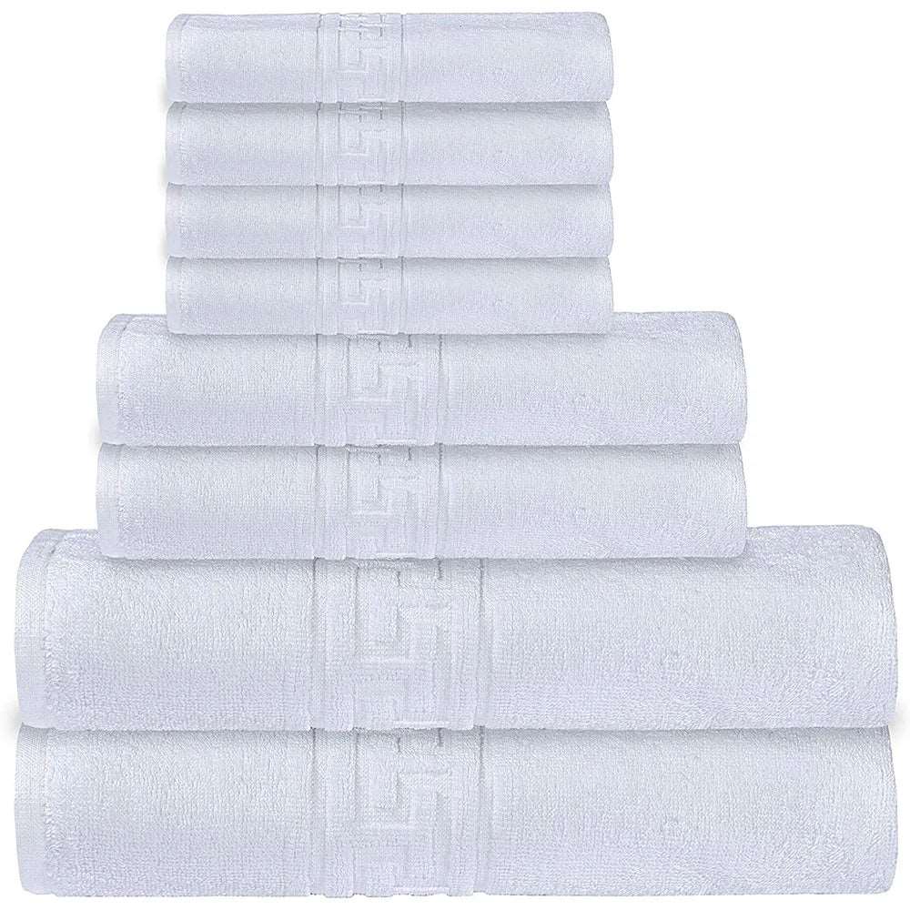 Luxurious Egyptian Cotton White Towels - 600 GSM - Set of 8 0