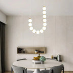 Nevalis Necklace Chandelier – White Pearl Finish