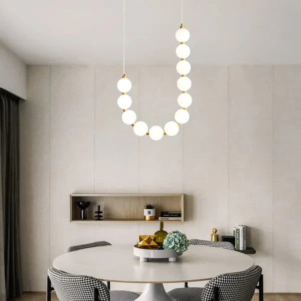 Nevalis Necklace Chandelier – White Pearl Finish