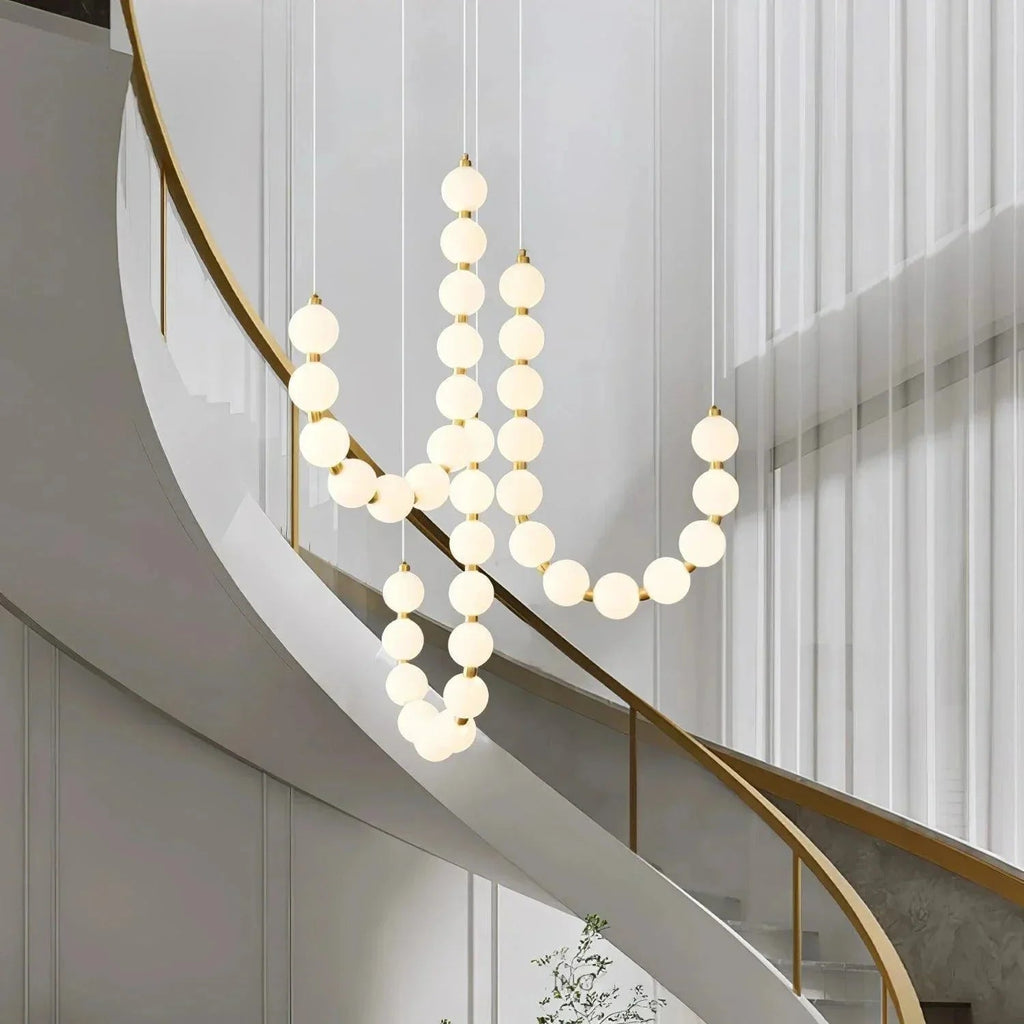 Nevalis Necklace Chandelier – White Pearl Finish