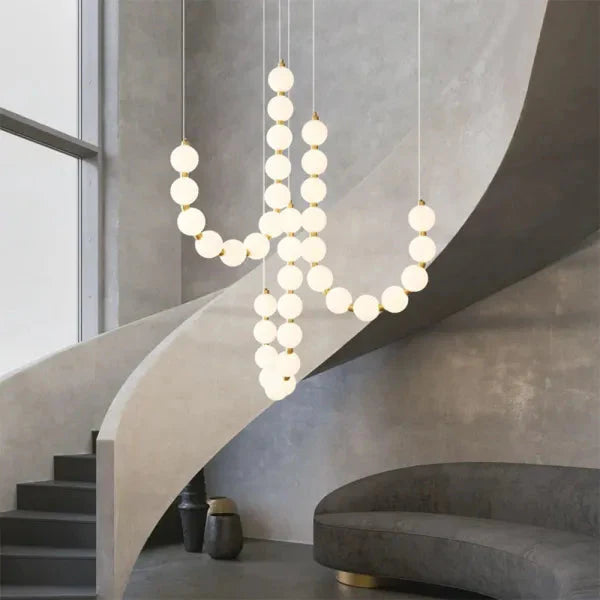 Nevalis Necklace Chandelier – White Pearl Finish