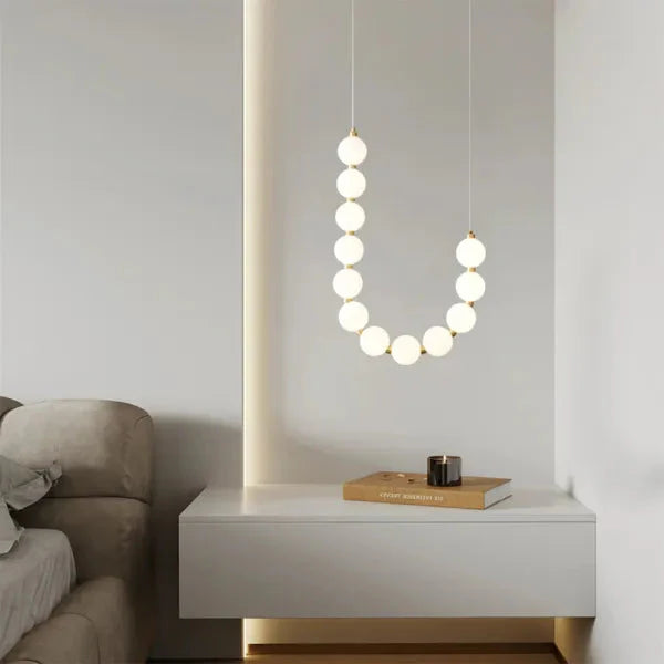 Nevalis Necklace Chandelier – White Pearl Finish