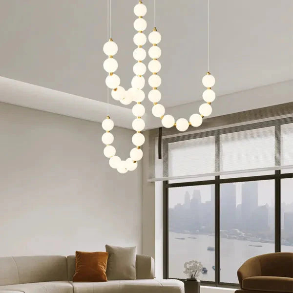 Nevalis Necklace Chandelier – White Pearl Finish
