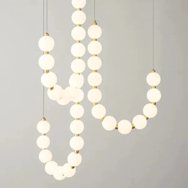 Nevalis Necklace Chandelier – White Pearl Finish
