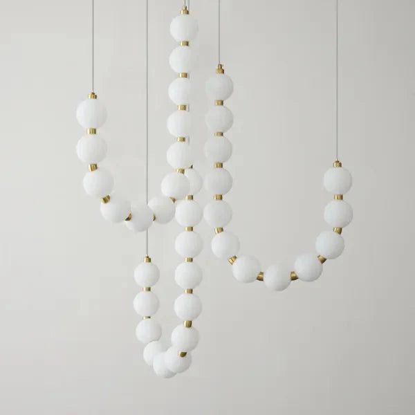 Nevalis Necklace Chandelier – White Pearl Finish