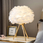 Missfeather – Feather Finish Dimmable Table Lamp for Bedroom and Living Room 1