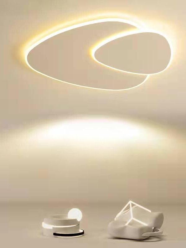 Modern Minimalist – White Acrylic Flush Mount Ceiling Light Fixture
