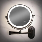Modern Black Rechargeable LED Makeup Mirror – Glass & Stainless Steel Light Up Mirror 2