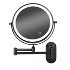 Modern Black Rechargeable LED Makeup Mirror – Glass & Stainless Steel Light Up Mirror 4