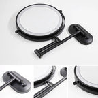 Modern Black Rechargeable LED Makeup Mirror – Glass & Stainless Steel Light Up Mirror 6