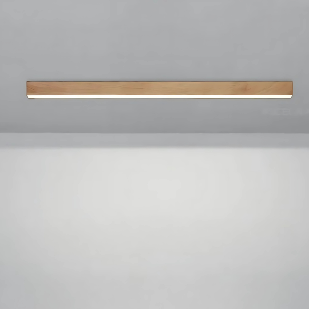Modern Wood-Effect LED Ceiling Light Fixture – Aluminum & Wood Texture Finish 0