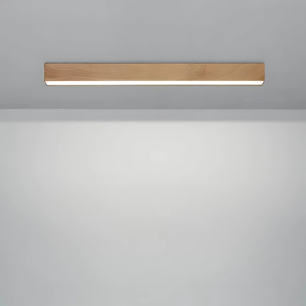 Modern Wood-Effect LED Ceiling Light Fixture – Aluminum & Wood Texture Finish 1