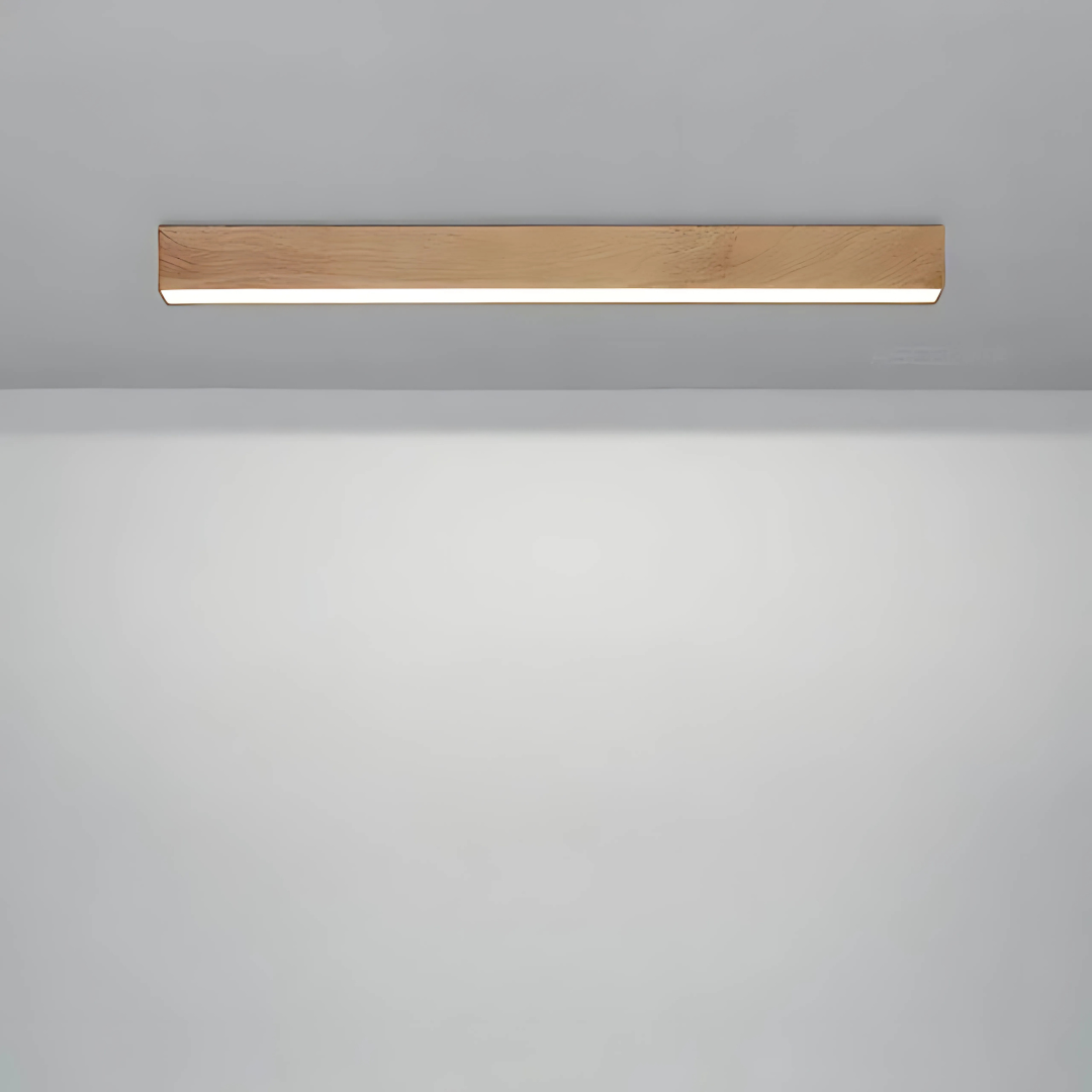 Modern Wood-Effect LED Ceiling Light Fixture – Aluminum & Wood Texture Finish 1