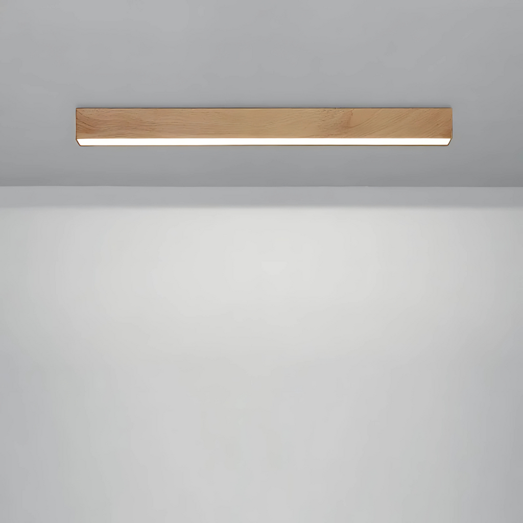 Modern Wood-Effect LED Ceiling Light Fixture – Aluminum & Wood Texture Finish 3