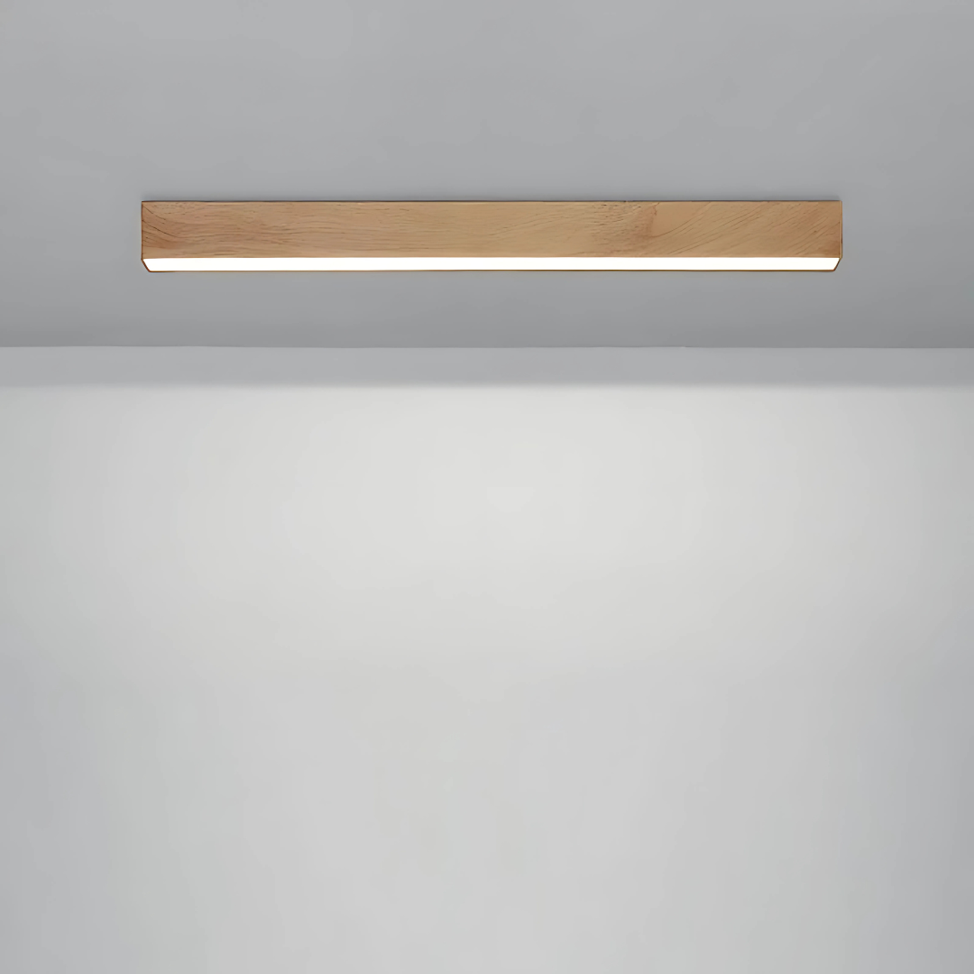 Modern Wood-Effect LED Ceiling Light Fixture – Aluminum & Wood Texture Finish 3