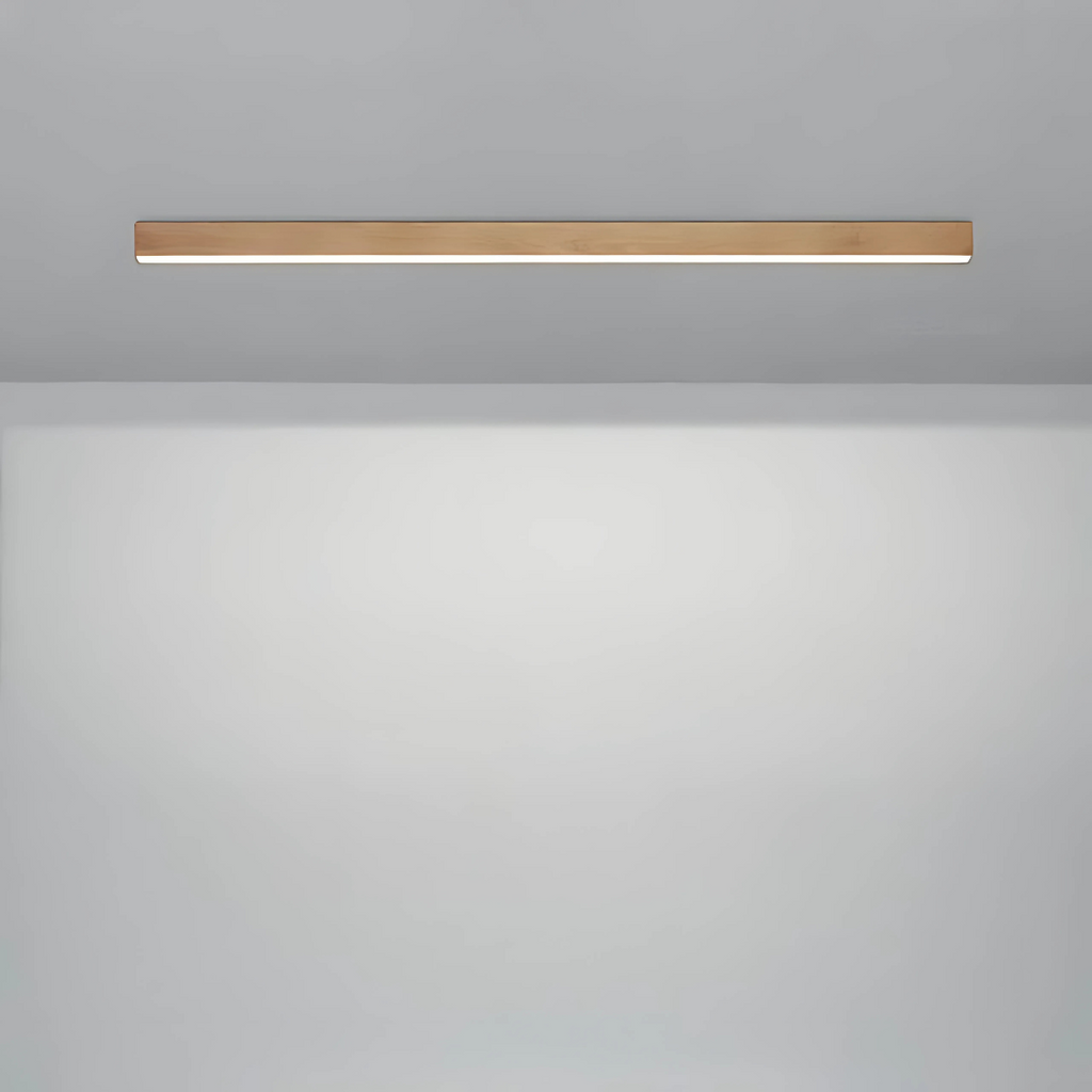 Modern Wood-Effect LED Ceiling Light Fixture – Aluminum & Wood Texture Finish 4