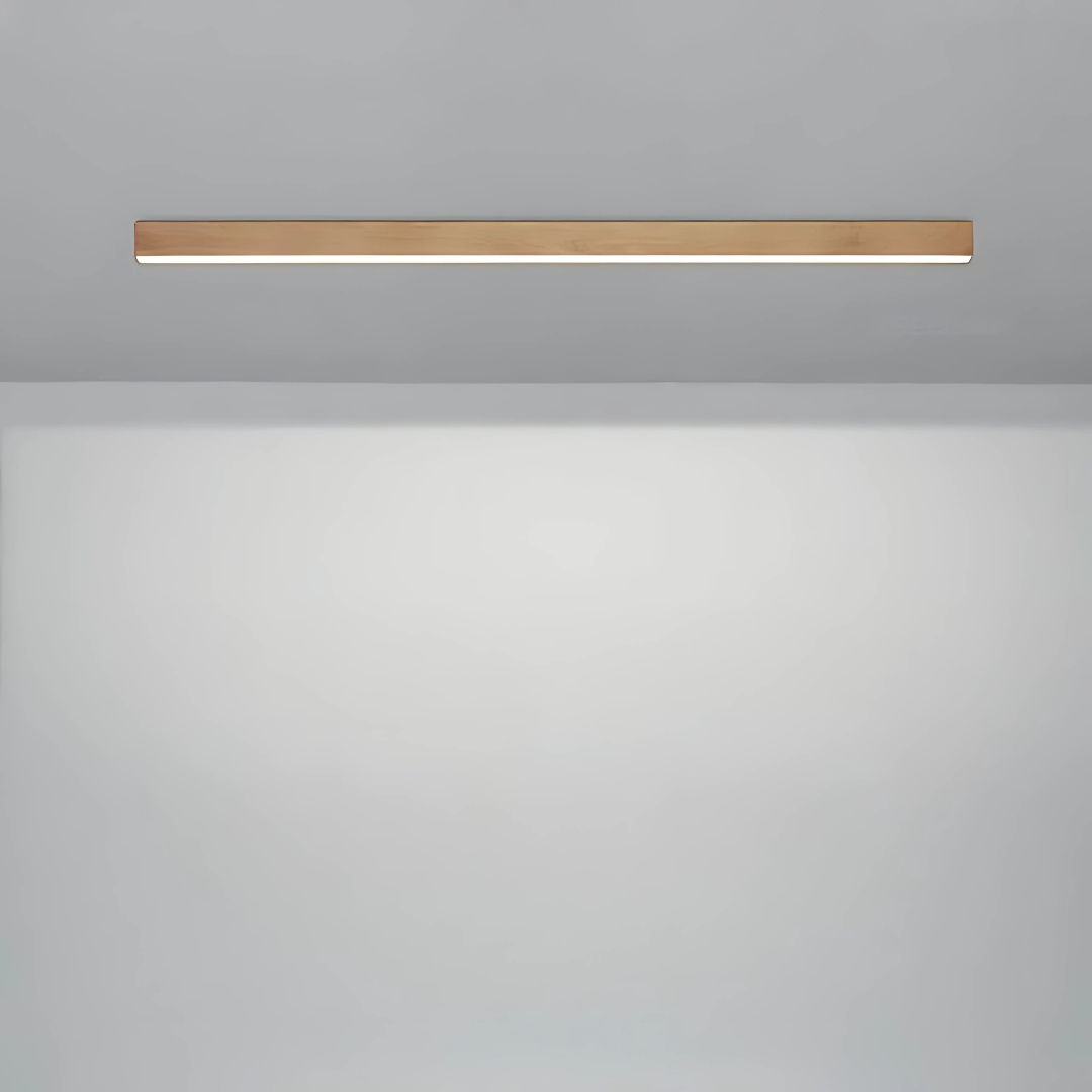 Modern Wood-Effect LED Ceiling Light Fixture – Aluminum & Wood Texture Finish 4
